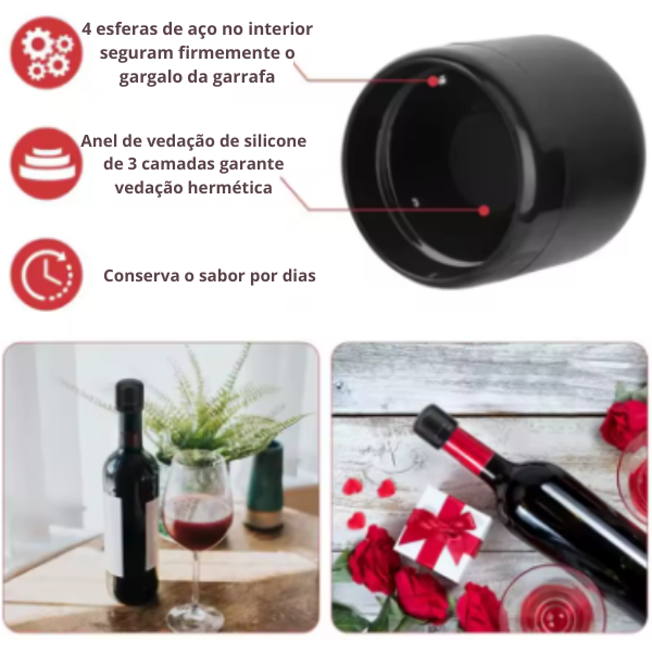 SaborEterno - Rolha a vácuo preservadora de sabor