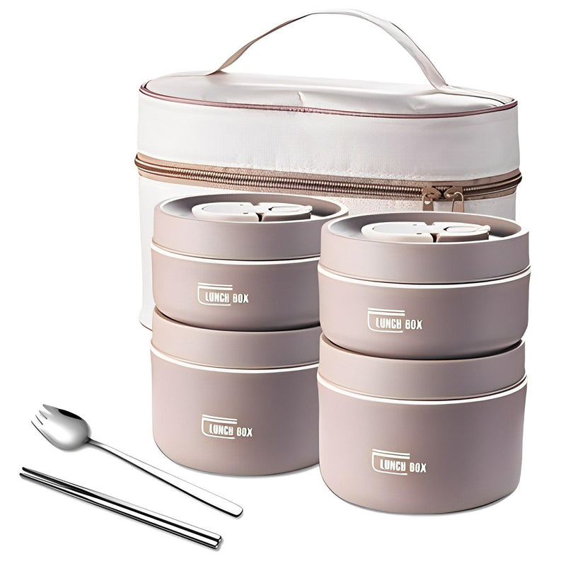 KIT POTES TÉRMICOS LUNCHBOX + LANCHEIRA E TALHERES BÔNUS