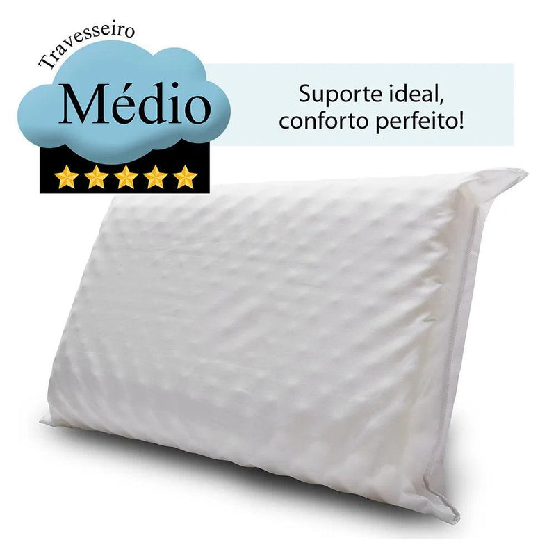Kit 2 Travesseiros Espuma da Nasa Viscoelástico Massageador